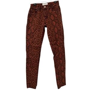 ONE TEASPOON Red Python Snake Print Skinny Jeans Size 26 AU/ 4 US NWT Sold Out